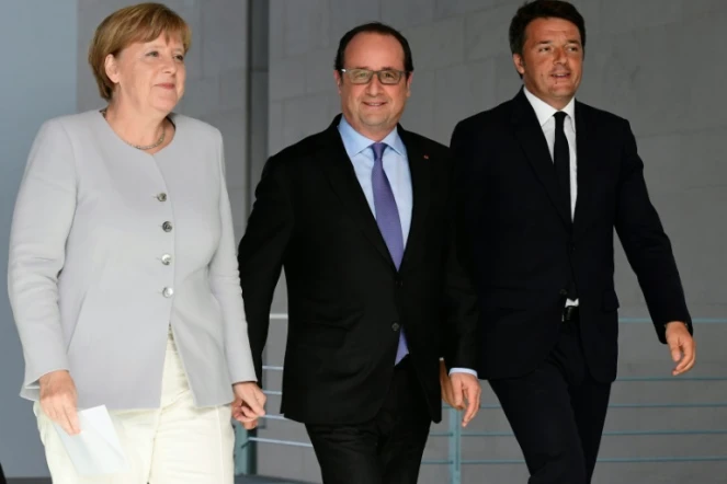 Angela Merkel, François Hollande et Matteo Renzi à Berlin, le 27 juin 2016