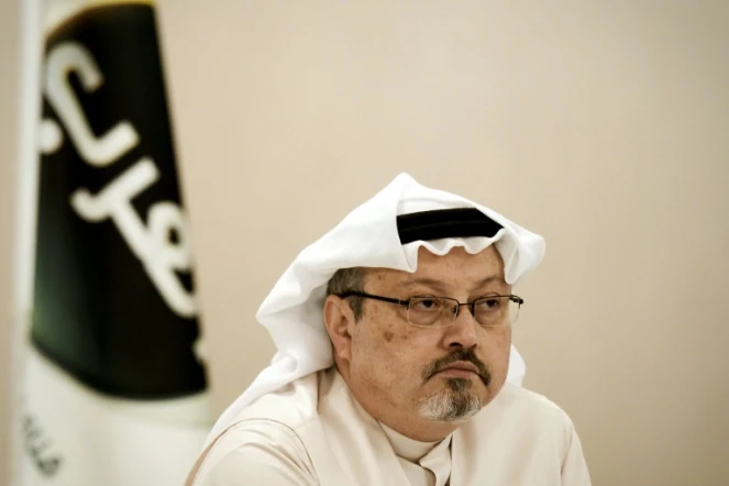 Jamal Khashoggi le 15 décembre 2014 lors d'une conférence de presse à Manama