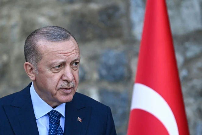 Le président turc Recep Tayyip Erdogan, le 16 octobre 2021 à Istanbul