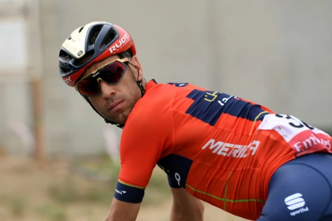 L'Italien Vicenzo Nibali lors de la 6e etape du Tour des Emirats Arabes Unis entre Ajman et Jebel Jais, le 1er mars 2019