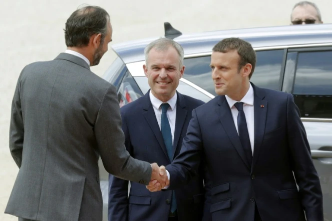 Le président français Emmanuel Macron arrive à Versailles près de Paris, le 3 juillet 2017