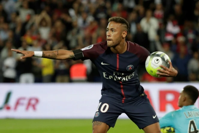L'attaquant du PSG, la star brésilienne Neymar, buteur face à Toulouse au Parc des Princes, le 20 août 2017