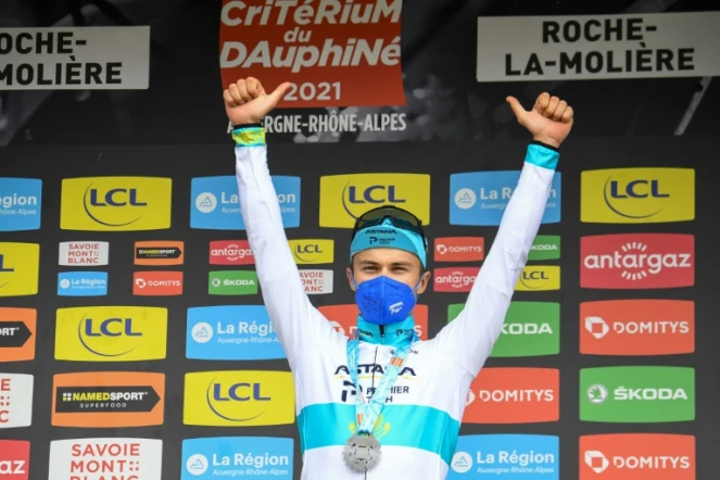 Le Kazakh Alexey Lutsenko vainqueur de la 4e étape du Critérium du Dauphiné, un contre-la-montre entre Firmigny et Roche-la-Molière, le 2 juin 2021 