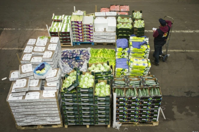 La zone des légumes au marché international de Rungis, le 1er décembre 2017, près de Paris
