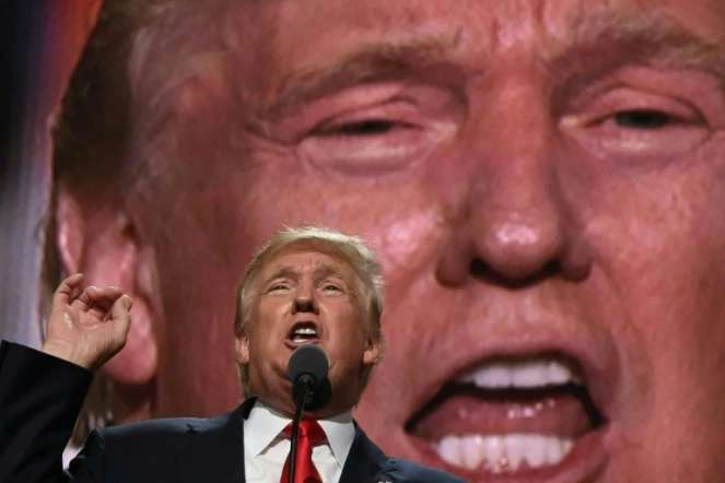 Le candidat républicain Donald Trump lors de son discours à la convention républicaine le 21 juillet 2016, à Cleveland