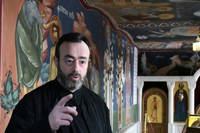 Le père Jovan Radovic au monastère d'Ostrog, dans le centre du Monténégro, le 12 février 2020