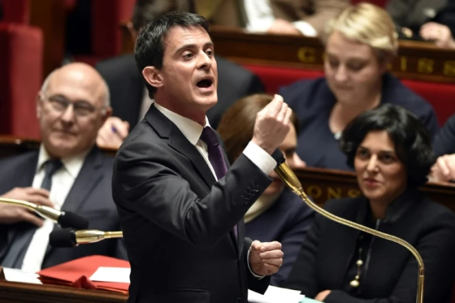 Le Premier ministre  Manuel Valls le 30 mars 2016 à l'Assemblée nationale