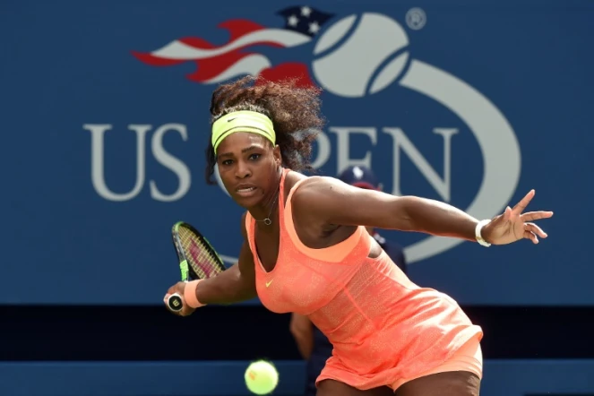 Serena Williams face à l'Italienne Roberta Vinci en demi-finale de l'US Open, le 11 septembre 2015 à New York