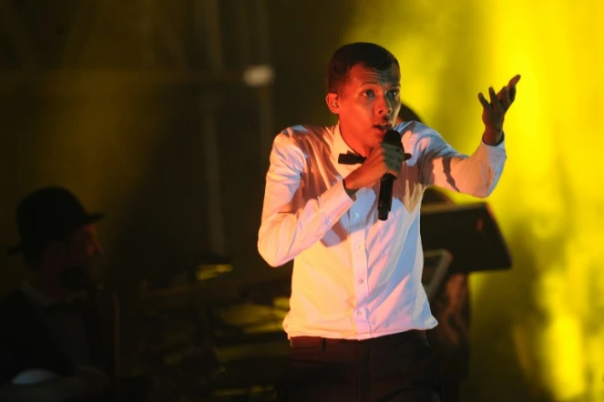 Le chanteur Stromae, lors d'un concert à Kigali le 17 octobre 2015