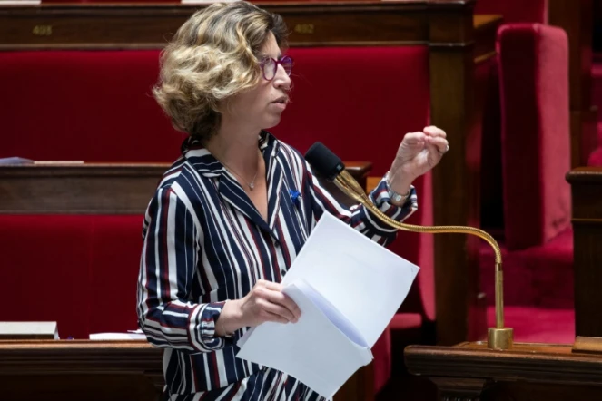 Marie Guévenoux (LREM), rapporteure du projet de loi sur la sortie de l'état d'urgence sanitaire, lors d'un débat à l'Assemblée nationale, à Paris le 8 mai 2020