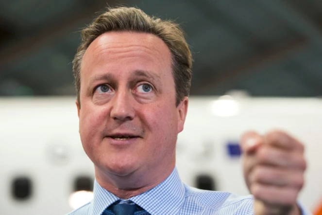 Le Premier ministre David Cameron le 24 mai 2016 à Luton, au nord de Londres