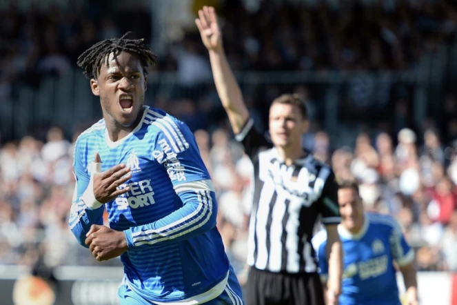 L'attaquant Michy Batshuayi auteur du but de l'OM à Angers, le 1er mai 2016