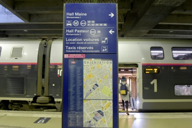 Un train à quai à la gare Montparnasse, le 11 janvier 2019 à Paris