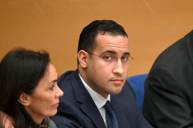L'ancien conseiller sécurité de l'Elysée Alexandre Benalla le 21 janvier 2019 lors d'une audition au Sénat à Paris