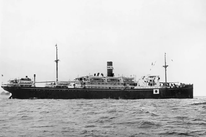Photo de 1941 du navire de transport Montevideo Maru, de la collection du Mémorial australien de la guerre
