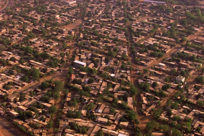 vue aérienne prise le 08 janvier 2000 d'un quartier de Bamako