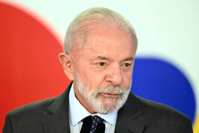 Le président brésilien Luiz Inacio Lula da Silva en conférence de presse au palais du Planalto, le 3 juin 2025 à Brasilia