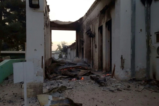 L'hôpital de MSF à Kunduz après son bombardement, le 3 octobre 2015 en Afghanistan