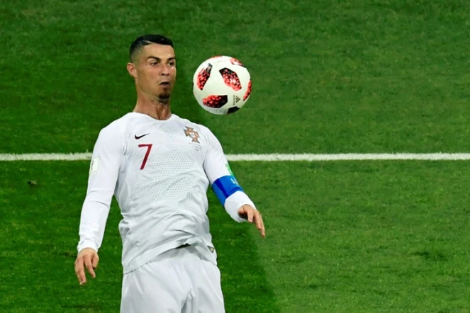 L'attaquant portugais Cristiano Ronaldo lors de la défaite face à l'Uruguay en 8e de finale du Mondial le 30 juin 2018 