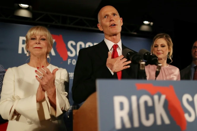 Le gouverneur de Floride, Rick Scott, le soir de l'élection, le 6 novembre 2018