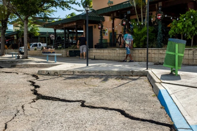 Une fissure, à Ponce, provoquée par l'un des tremblements de terre qui a frappé Porto Rico ces derniers jours