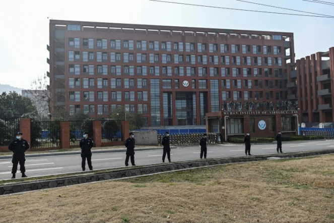 Vue de l'Institut de virologie de Wuhan (Chine) pendant une visite d'une équipe de l'OMS le 3 février 2021