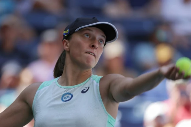 La Polonaise Iga Swiatek contre l'Américaine Sloane Stephens à l'US Open, le 1er septembre 2022 à New York 