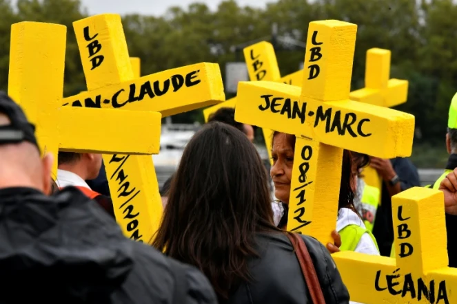 Manifestation de "gilets jaunes", le 22 septembre 2019 à Bordeaux, contre les violences policières