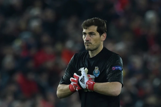 Le gardien de but espagnol de Porto Iker Casillas à Liverpool le 6 mars 2018