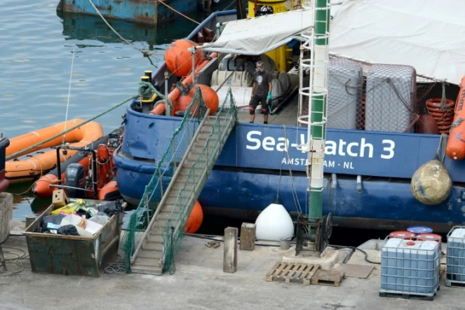 Photo du Sea-Watch 3, navigant sous pavillon néerlandais, accosté à Malte le 24 juin 2018