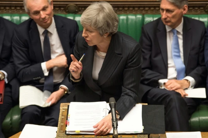 La Première ministre britannique Theresa May au Parlement britannique le 5 décembre 2018 à Londres