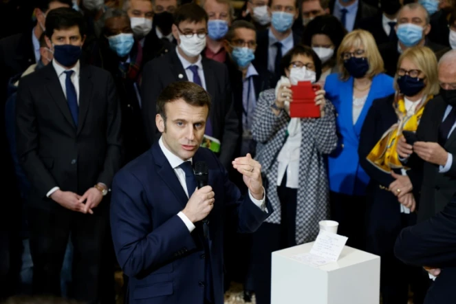 Le Président Emmanuel Macron au Salon de l'Agriculture à Paris, le 26 février 2022