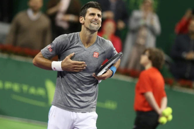 Novak Djokovic victorieux d'Andy Murray en finale du tournoi de Doha, le 7 janvier 2017 