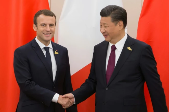 Emmanuel Macron et Xi Jinping s'étaient rencontrés lors du sommet du G20 à Hambourg le 8 juillet 2017