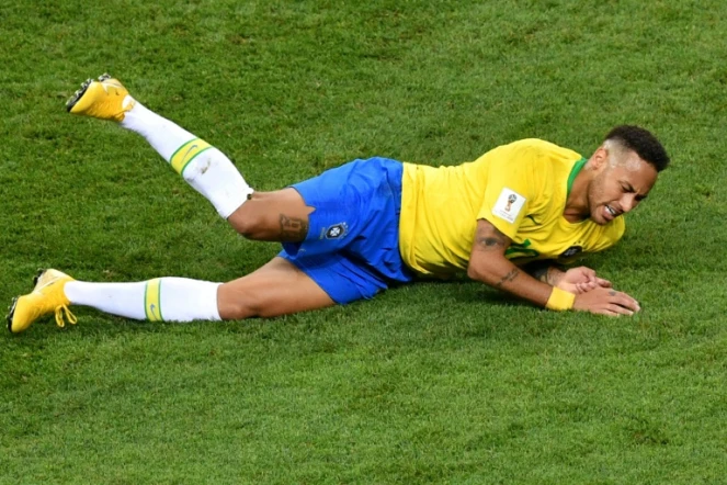 L'attaquant brésilien Neymar lors du quart de finale face aux Belges, à Kazan, le 6 juillet 2018