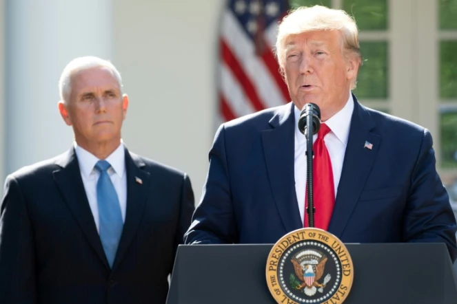 Le président américain Donald Trump, aux côtés de son vice-président Mike Pence, le 29 août 2019 à la Maison Blanche 