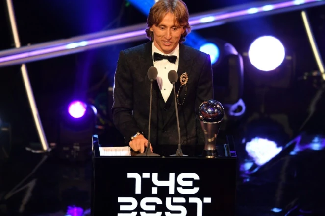 Le meneur de jeu croate du Real Madrid Luka Modric sacré meilleur joueur de l'année aux Trophées Fifa le 24 septembre 2018