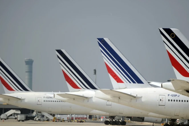 Des avions de la compagnie Air France à l'aéroport Charles de Gaulle, en 2014