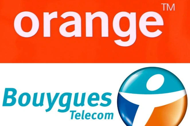 Photo montage des logos de Bouygues Telecom et de Orange