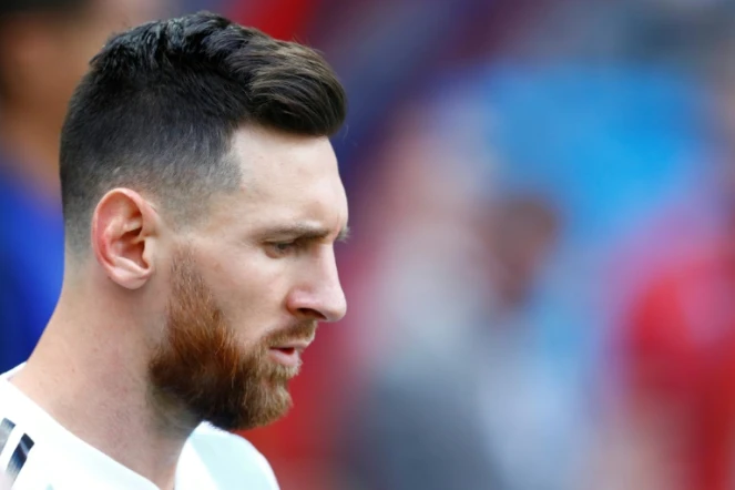 L'Argentin Lionel Messi lors du match face à la France en 8e de finale du Mondial, le 30 juin 2018 à Kazan