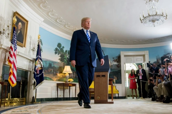Le président américain Donald Trump à la Maison Blanche, à Washington, le 08 mai 2018 