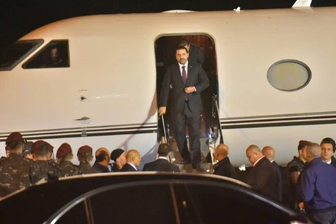 Le Premier ministre libanais Saad Hariri lors de son arrivée à l'aéroport de Beyrouth, le 21 novembre 2017