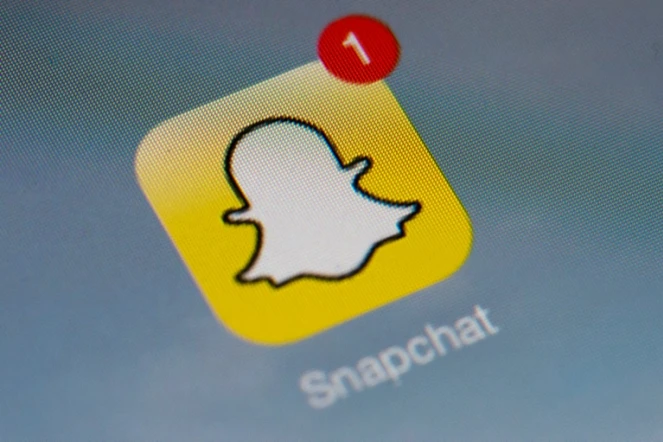 Le logo de l'application "Snapchat" le 2 janvier 2014 à Paris