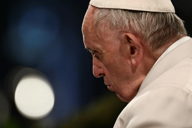 Le pape François à la cérémonie du Chemin de croix, à Rome le 30 mars 2018.