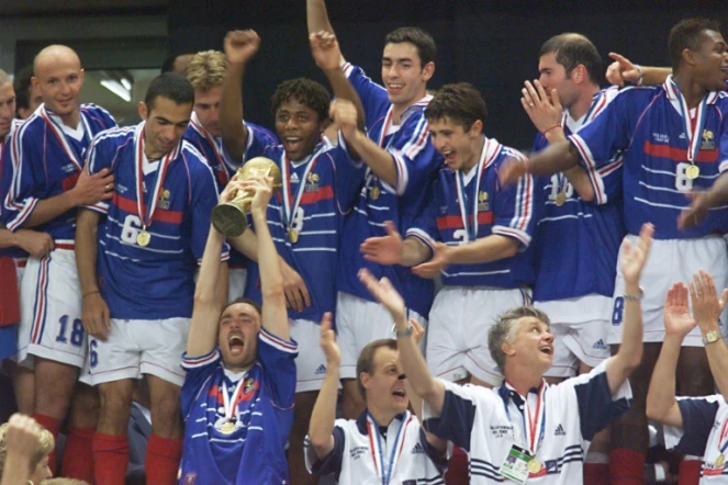 L'équipe de France, championne du monde, au Stade de France, le 12 juillet 1998