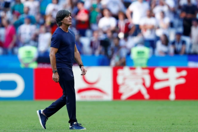 Le sélectionneur allemand Joachim Löw après l'élimination de son équipe du Mondial, le 27 juin 2018 à Kazan