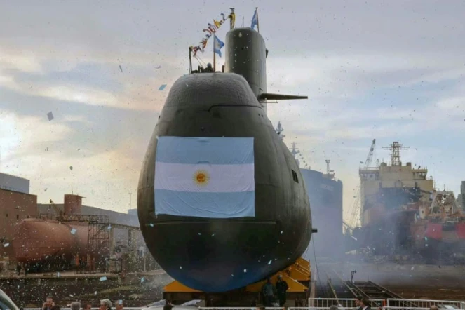 Photo de l'agence argentine Telam et du ministère de la défense argentin publiée le 17 novembre 2017 montrant le sous-marin San Juan toujours porté disparu le 18 novembre 2017