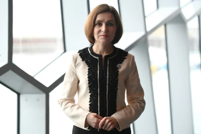 La présidente moldave Maia Sandu, le 17 mai 2023 à Reykjavik, lors d'un sommet du Conseil de l'Europe en Islande