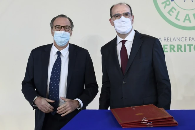Renaud Muselier et Jean Castex réunis le 5 janvier 2021 pour la signature à Toulon du contrat Etat-région