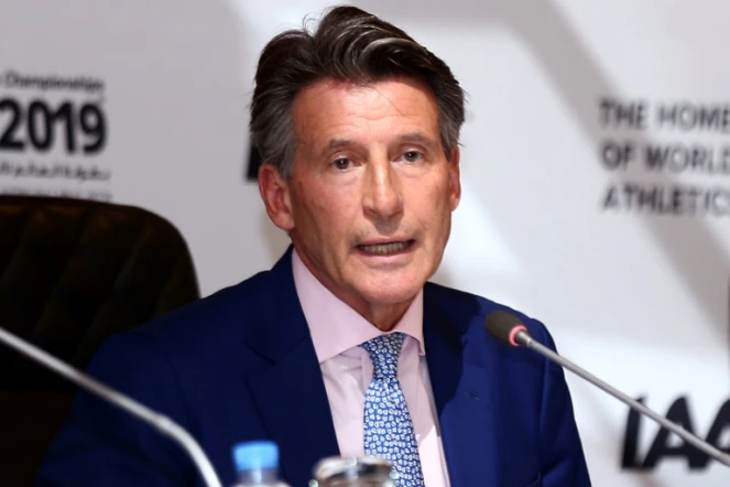 Le Britannique Sebastian Coe, président de la Fédération internationale d'athlétisme (IAAF), en conférence de presse à à Doha, le 23 septembre 2019